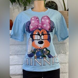 Minnie Mouse Light Blue Kids T-Shirt